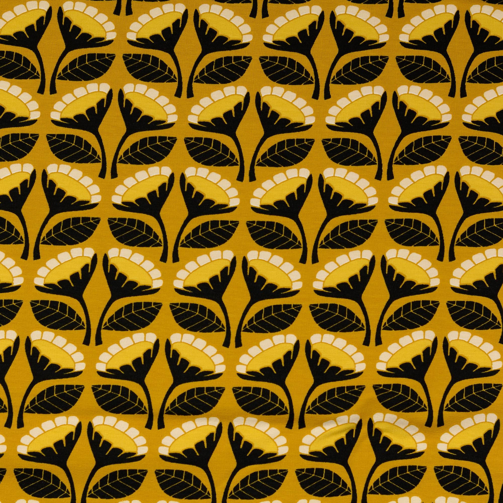 French Terry fabric Flowers Oker Wholesale fabrics Hemmers Itex