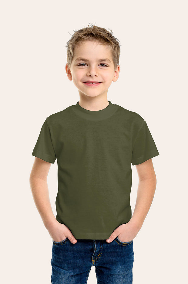 Jersey fabrik Uni Khaki-Grün