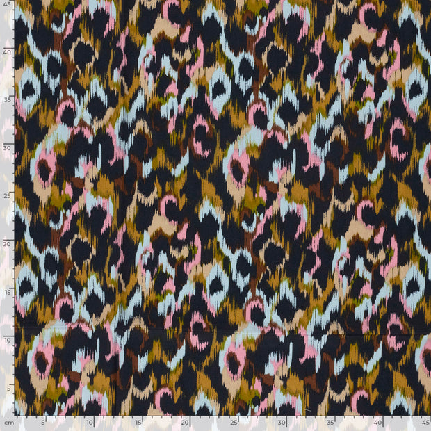Viscose Satin fabric Abstract Baby Blue