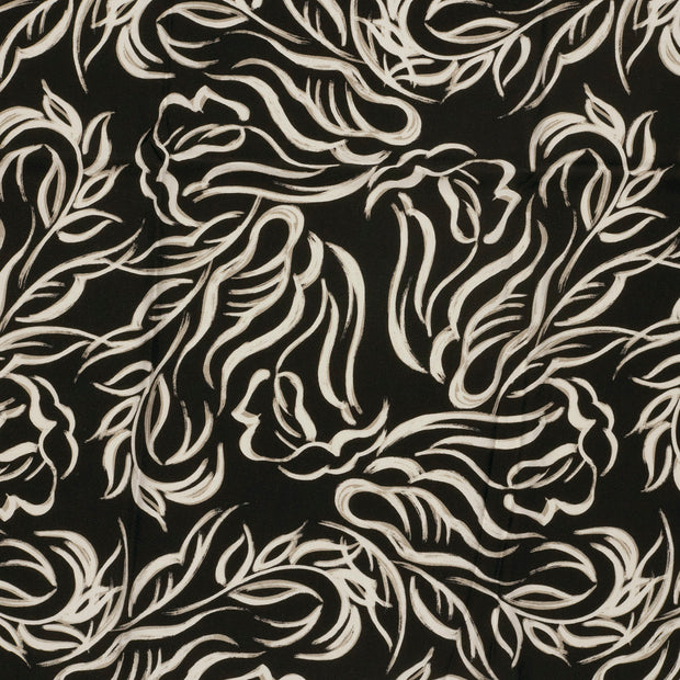 Viscose Twill fabric Black matte 