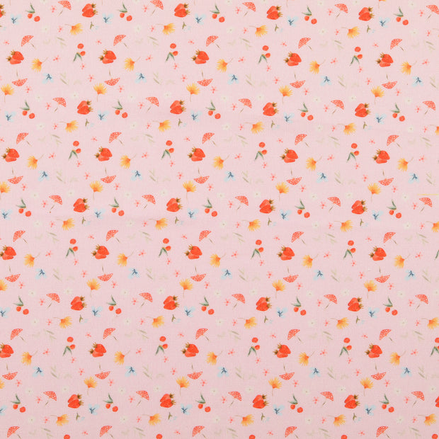 cretonne fabric Fruits Light Pink