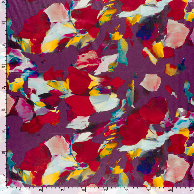 Satin fabrik Abstrakt Aubergine