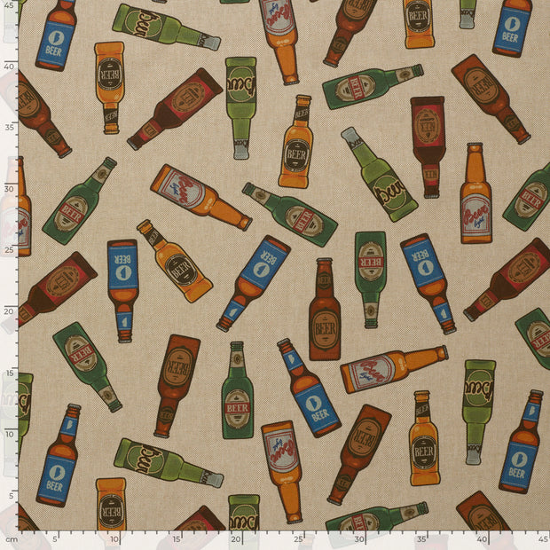Linen Look fabric Bottles Green