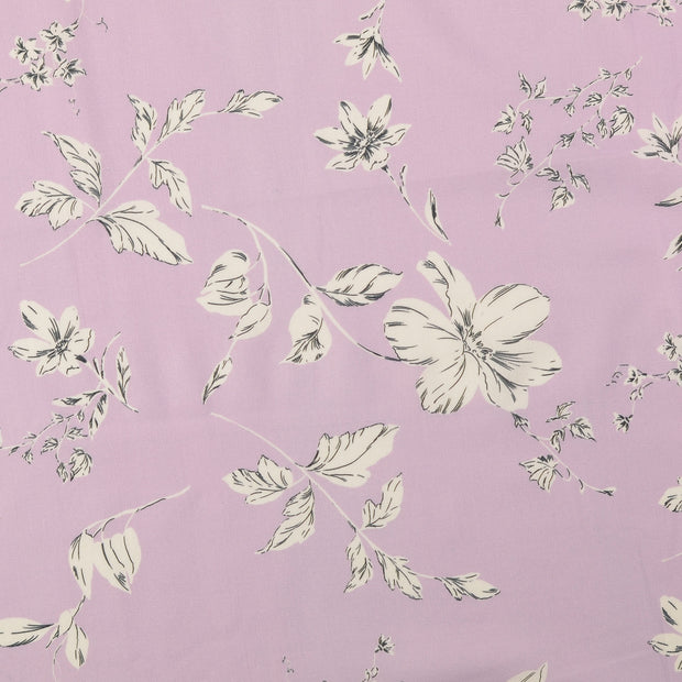 Voile fabrik Blumen lila