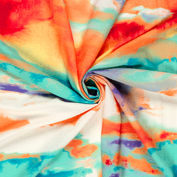 Polyester Bubble fabric Petrol printed 