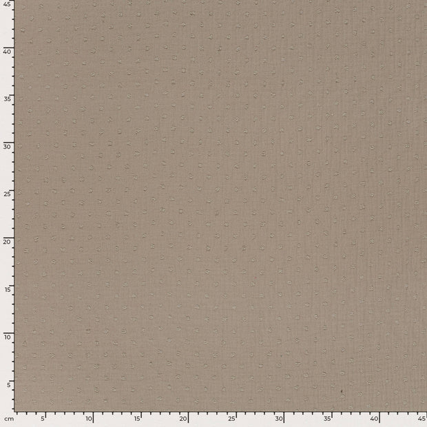 Double gaze tissu pois Beige