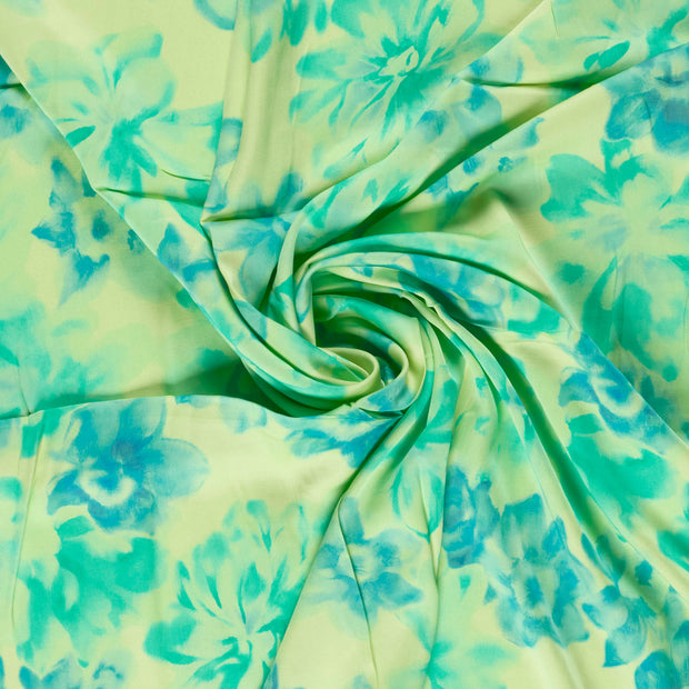 Viscose Satin fabric Mint digital printed 