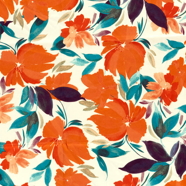 Satin Duchesse fabric Orange slightly shiny 