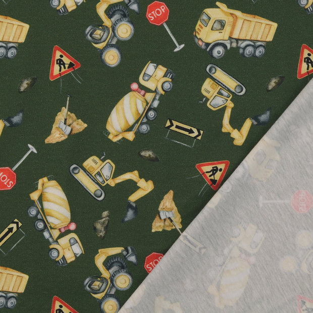 Cotton Jersey fabric Green digital printed 
