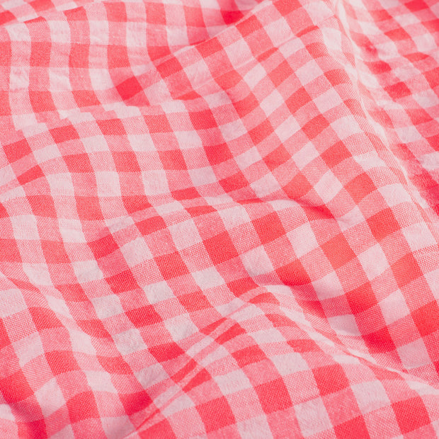 Seersucker fabric Checks Neon Fuchsia