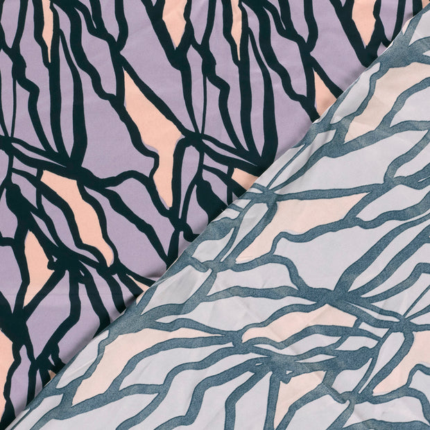 Satin Duchesse fabric Abstract printed 