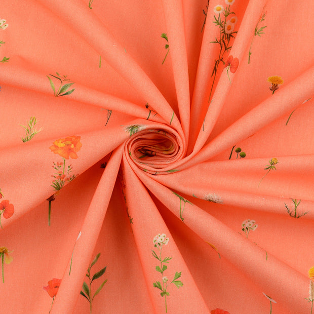cretonne fabric coral 