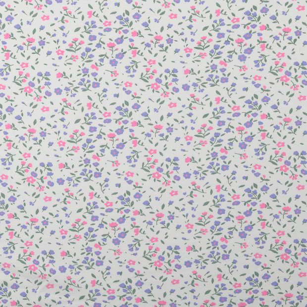 Rib Jersey fabric Flowers Baby Blue