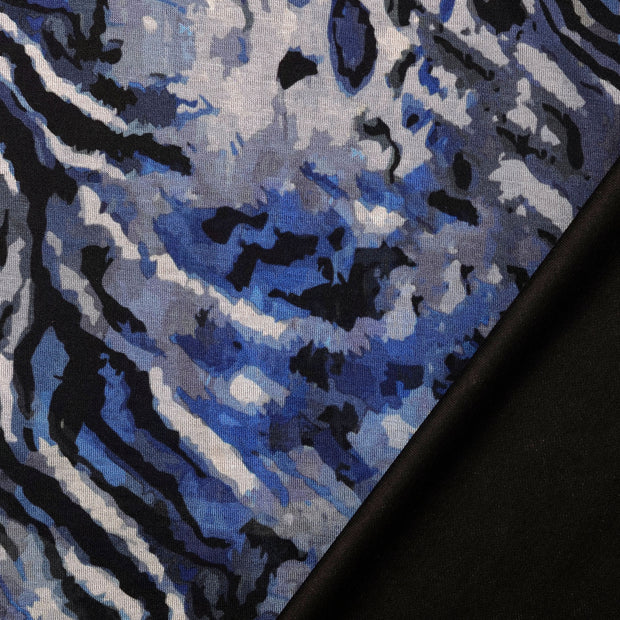 Jersey de Coton tissu Bleu clair imprimé numérique 
