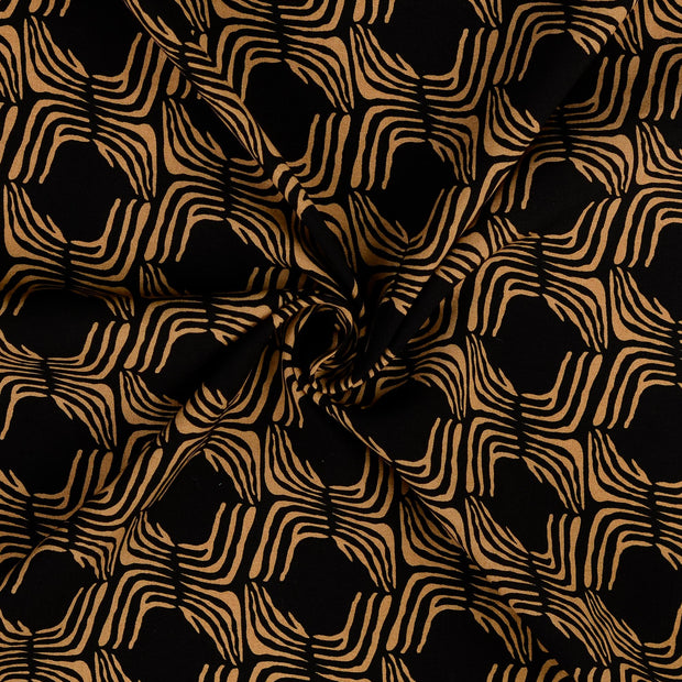 Popeline de Viscose tissu Noir 