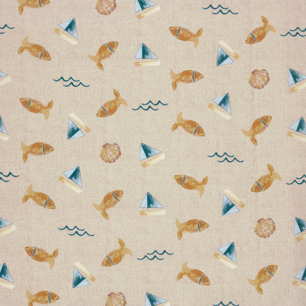 Popeline de Coton tissu Beige 