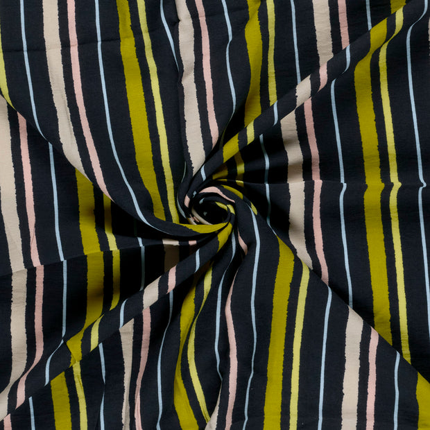 Viscose Nylon Crepe fabric Navy printed 