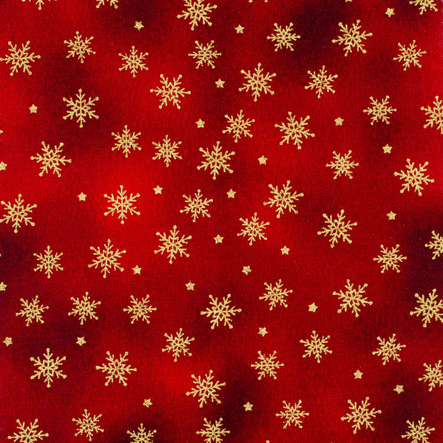 Cretonne fabric Christmas Bordeaux