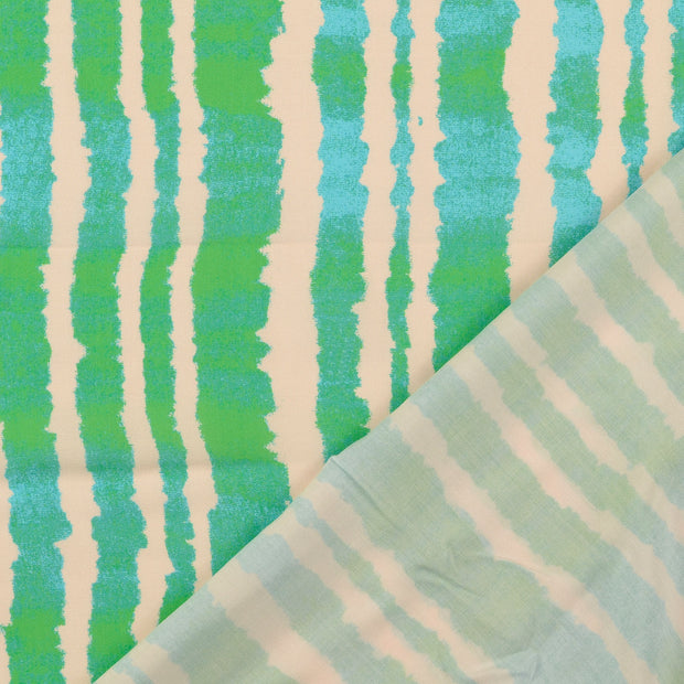 Popeline de Viscose tissu Vert Olive imprimé numérique 
