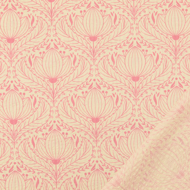 Seersucker tissu Rose clair 