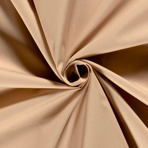 Popeline de Coton tissu beige 