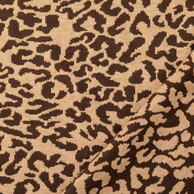 Heavy Knit fabric Brown jacquard 