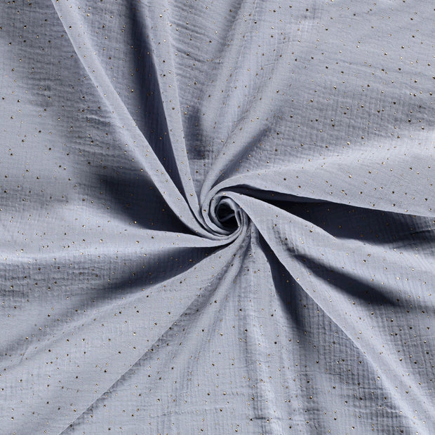 Double gaze tissu Bleu bébé dew drops 