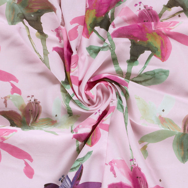  fabric Pink digital printed 
