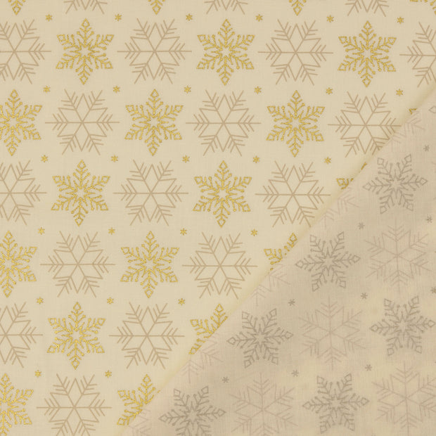 CO Popeline fabrik Wollweiß bedruckt 