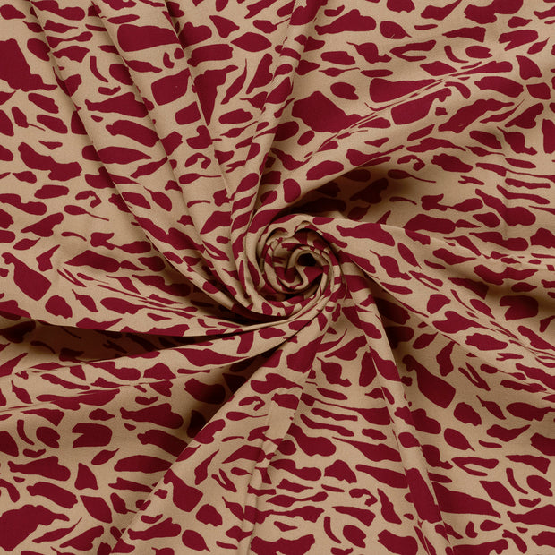 Sergé de Viscose tissu Bordeaux imprimé 