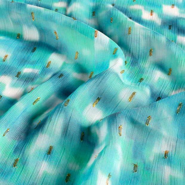 Chiffon fabric Glitter Dark Mint