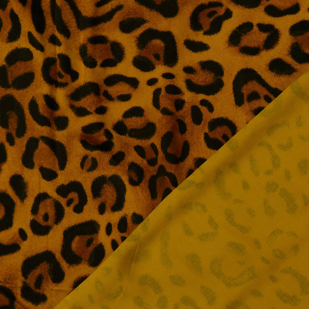 Viscose Poplin fabrik Ocker digital bedruckt 