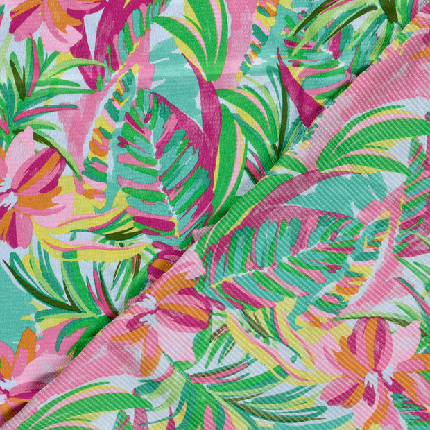Polyester Bubble fabric Flowers printed 