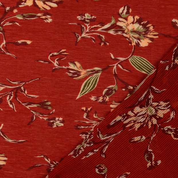 chiffon tissu fleurs plissé 