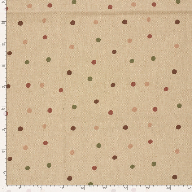 Aspect Lin tissu pois Beige
