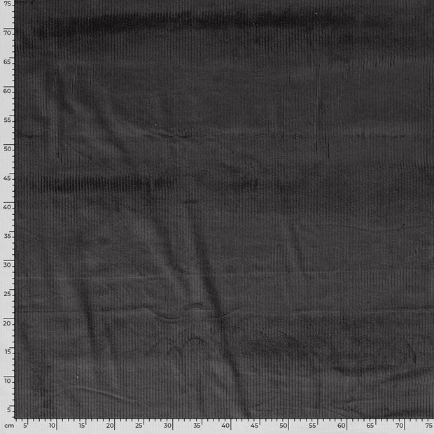 Velours Côtelé Stretch 6w tissu Unicolore Gris foncé