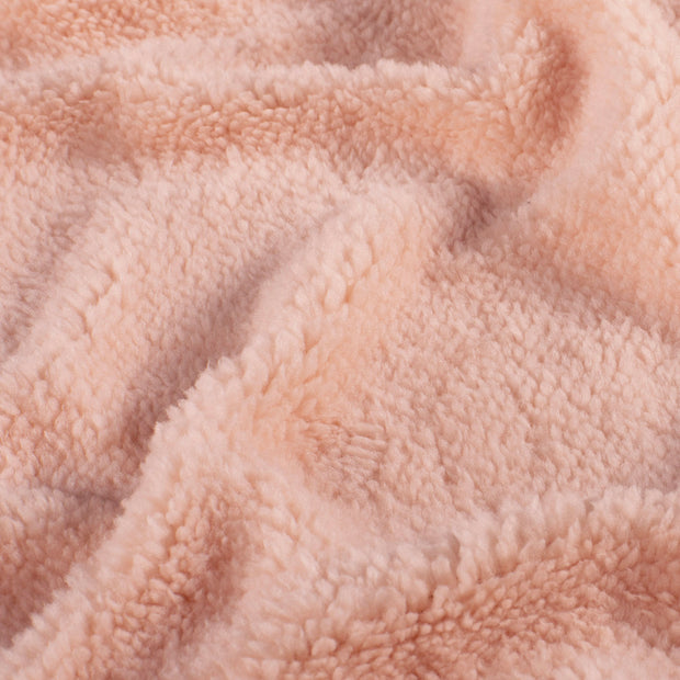 Sherpa Fleece fabrik Uni Lachsfarbe