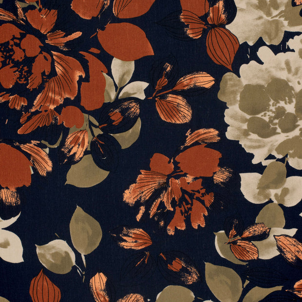 Borken Crepe fabric Navy matte 