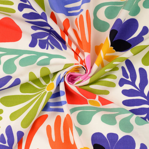 Popeline de Viscose tissu blanc 