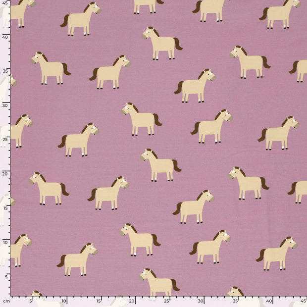  tissu chevaux Rose