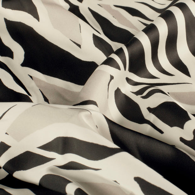 Satin Duchesse fabric Abstract Black