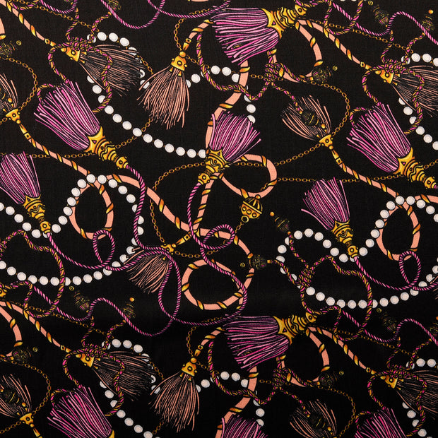 Viscose Satin fabric Ornaments Light Pink