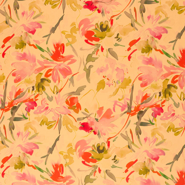 Viscose Satin tissu Saumon soyeux 