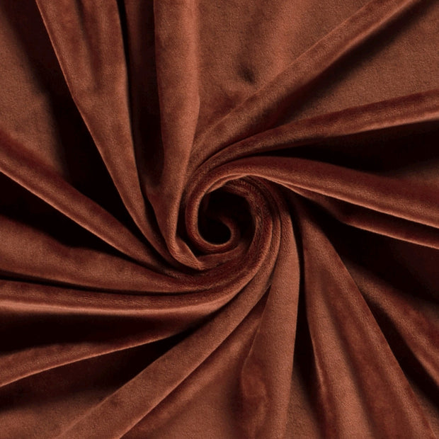 Velours tissu Unicolore Brique