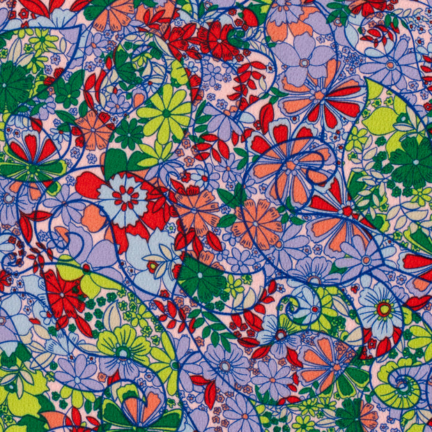 Polyester Bubble tissu fleurs Vert Citron