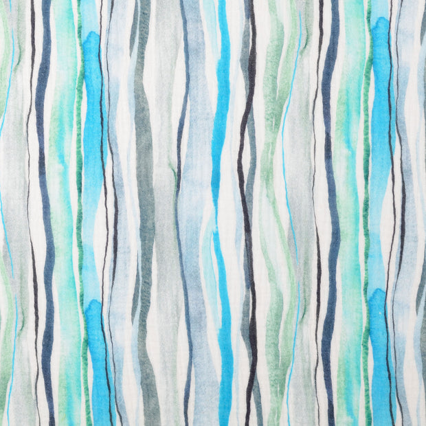 Double gaze tissu rayures Bleu clair
