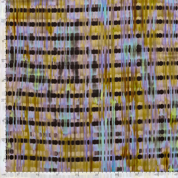 Woven Viscose Linen fabric Abstract Navy