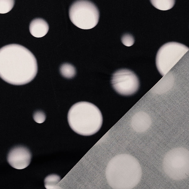 Viscose Satin fabric Black digital printed 