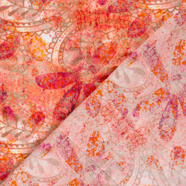 Voile fabric Paisley digital printed 