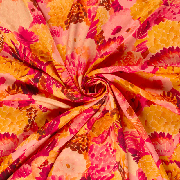 Viscose Satin tissu Saumon imprimé numérique 